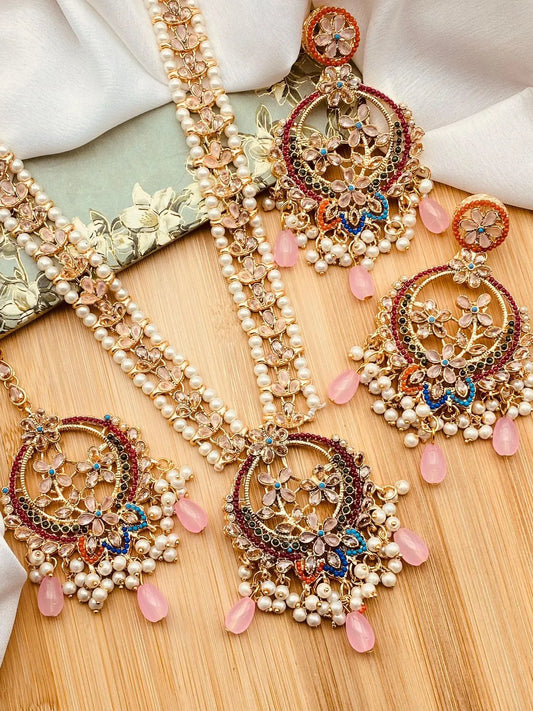 Zarcon Mala set with Hoops & Tika NJ-1919-M Nayab Jewellery