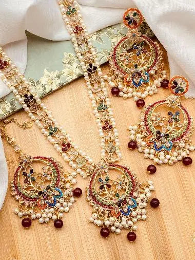 Zarcon Mala set with Hoops & Tika NJ-1919 Nayab Jewellery