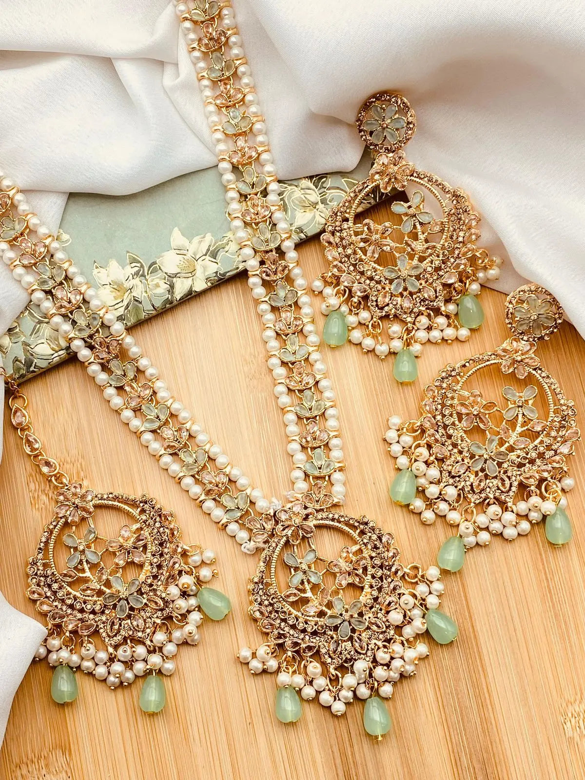 Zarcon Mala set with Hoops & Tika NJ-1919 Nayab Jewellery