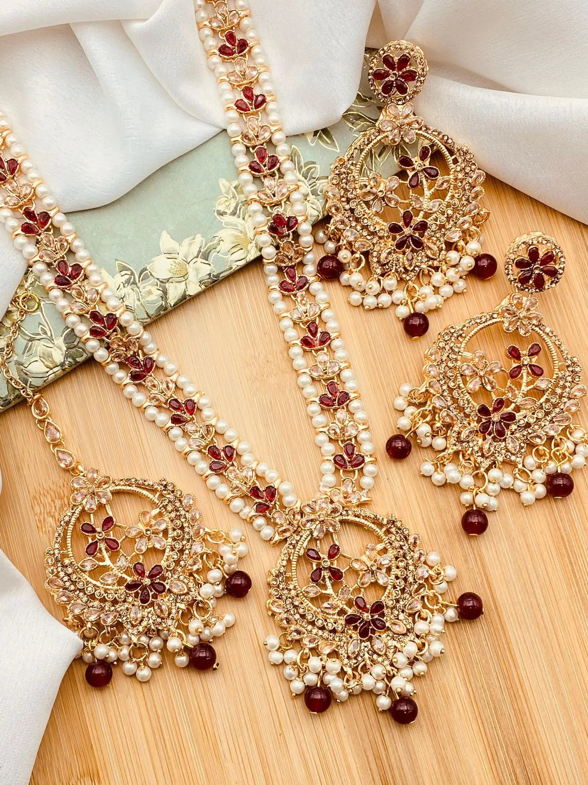 Zarcon Mala set with Hoops & Tika NJ-1919 Nayab Jewellery