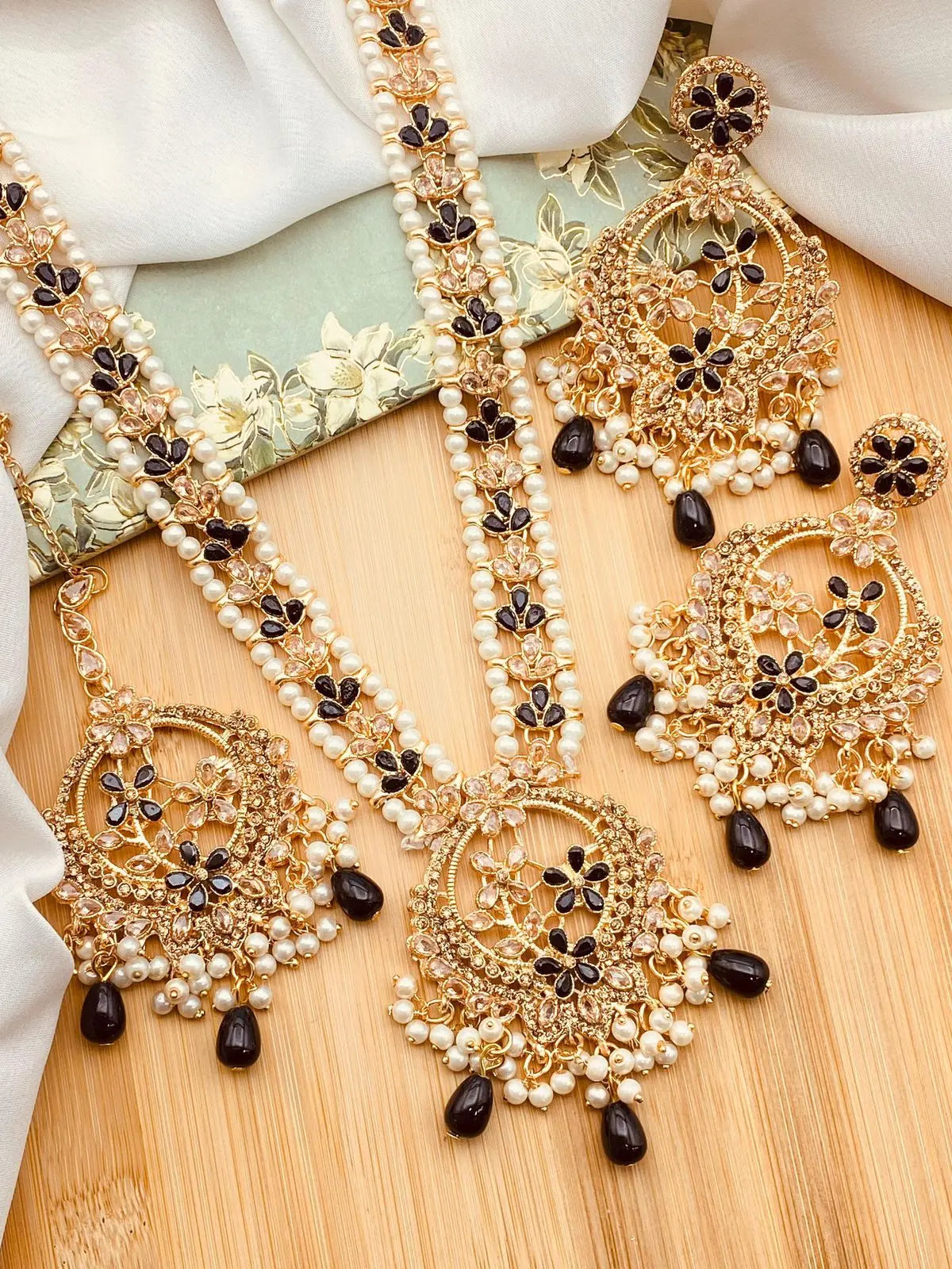 Zarcon Mala set with Hoops & Tika NJ-1919 Nayab Jewellery