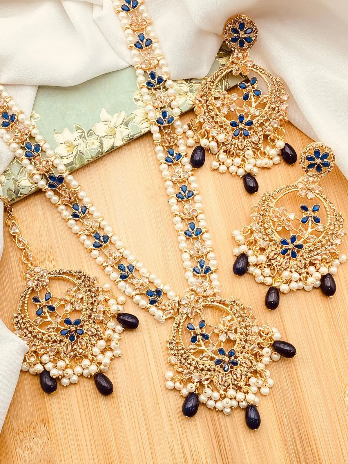 Zarcon Mala set with Hoops & Tika NJ-1919 Nayab Jewellery