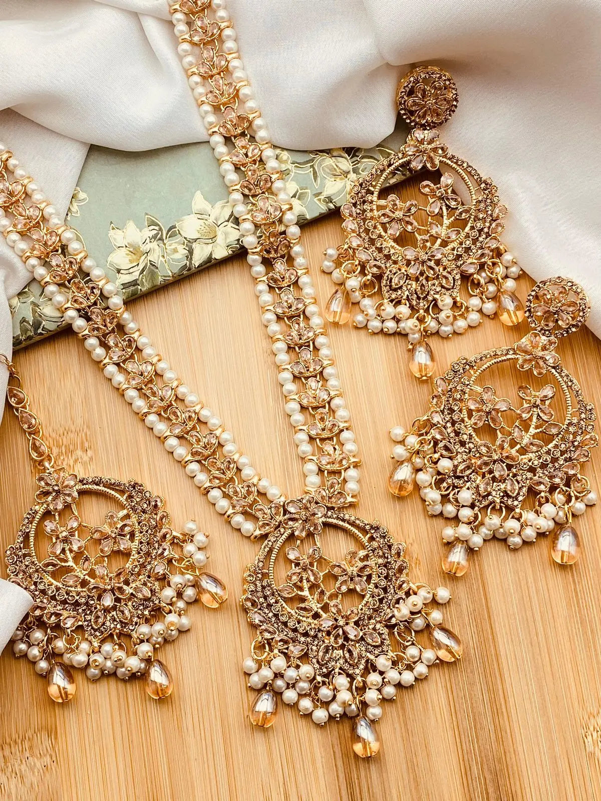 Zarcon Mala set with Hoops & Tika NJ-1919 Nayab Jewellery