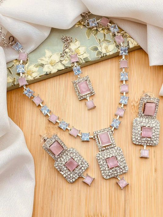 Zarcon Necklace set -1935-Silver Nayab Jewellery