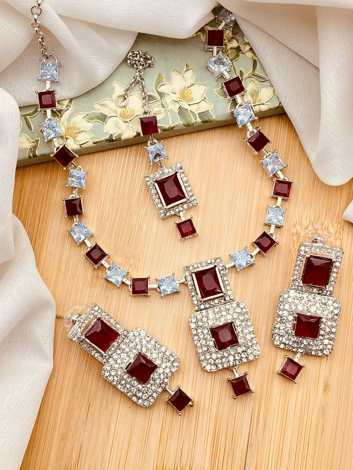 Zarcon Necklace set -1935-Silver Nayab Jewellery