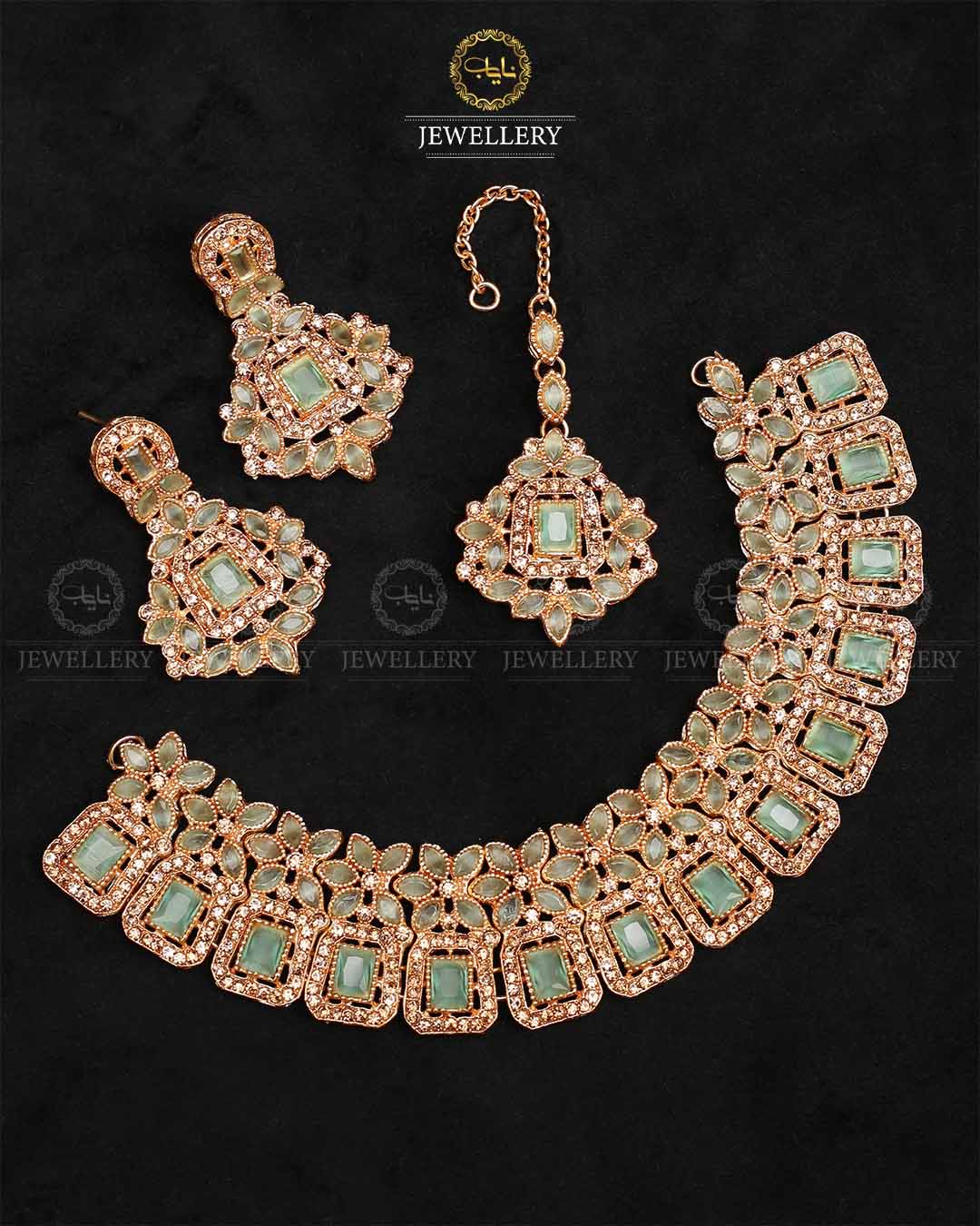 Zarcon Necklace set-2316-Golden Nayab Jewellery