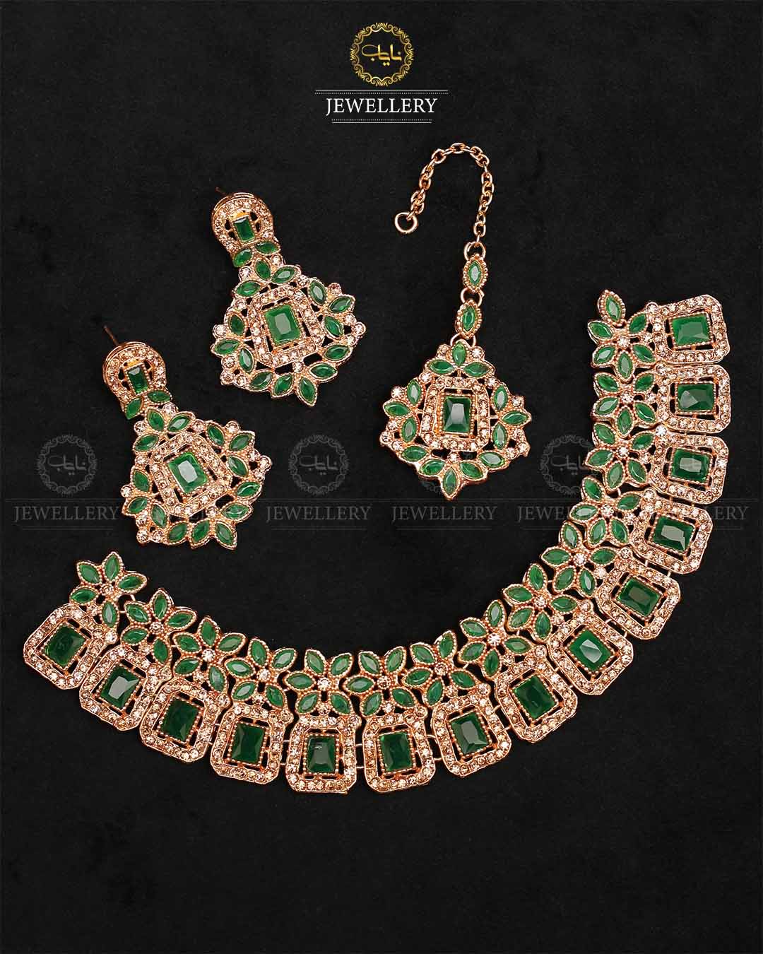 Zarcon Necklace set-2316-Golden Nayab Jewellery