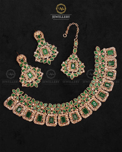 Zarcon Necklace set-2316-Golden Nayab Jewellery