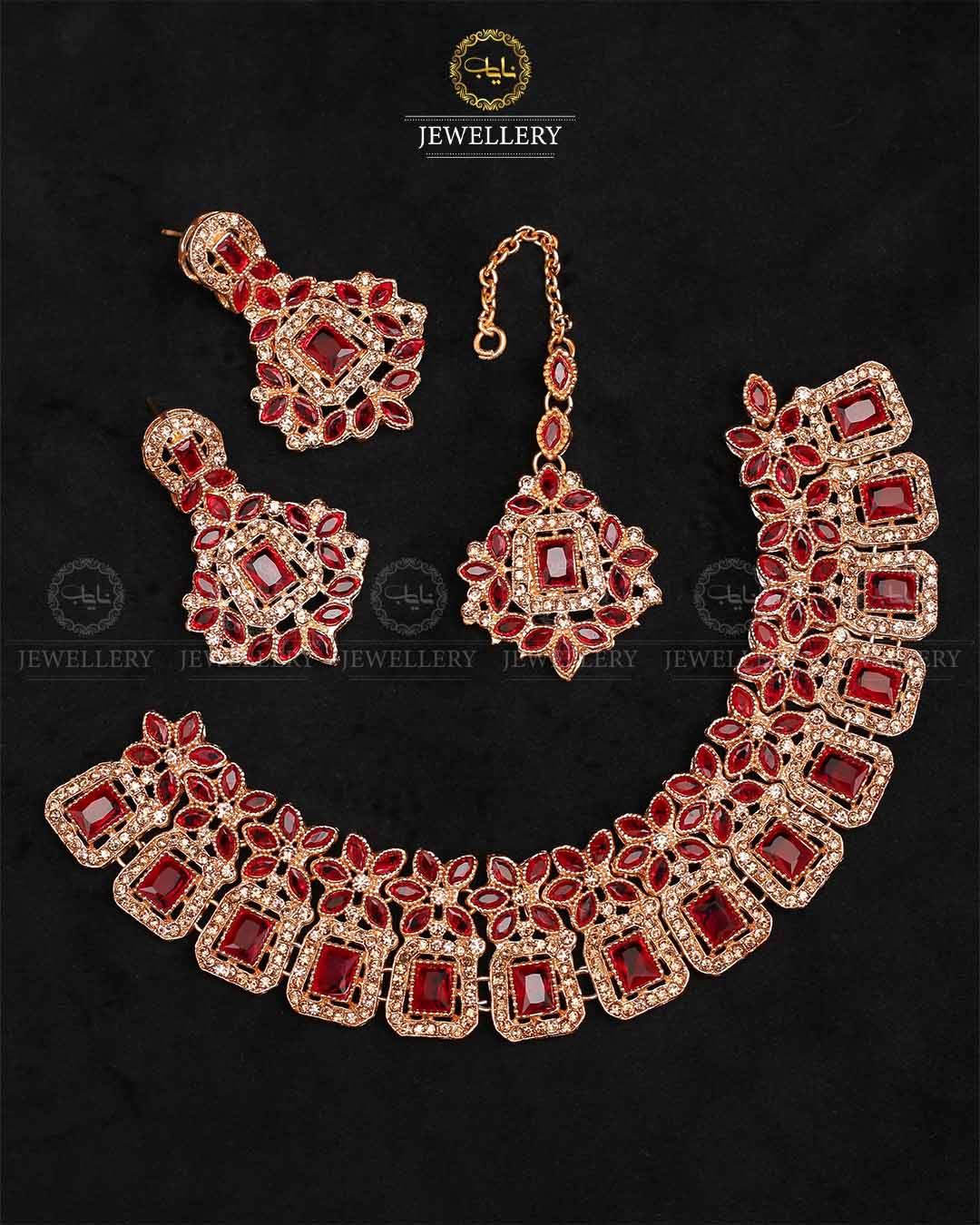 Zarcon Necklace set-2316-Golden Nayab Jewellery