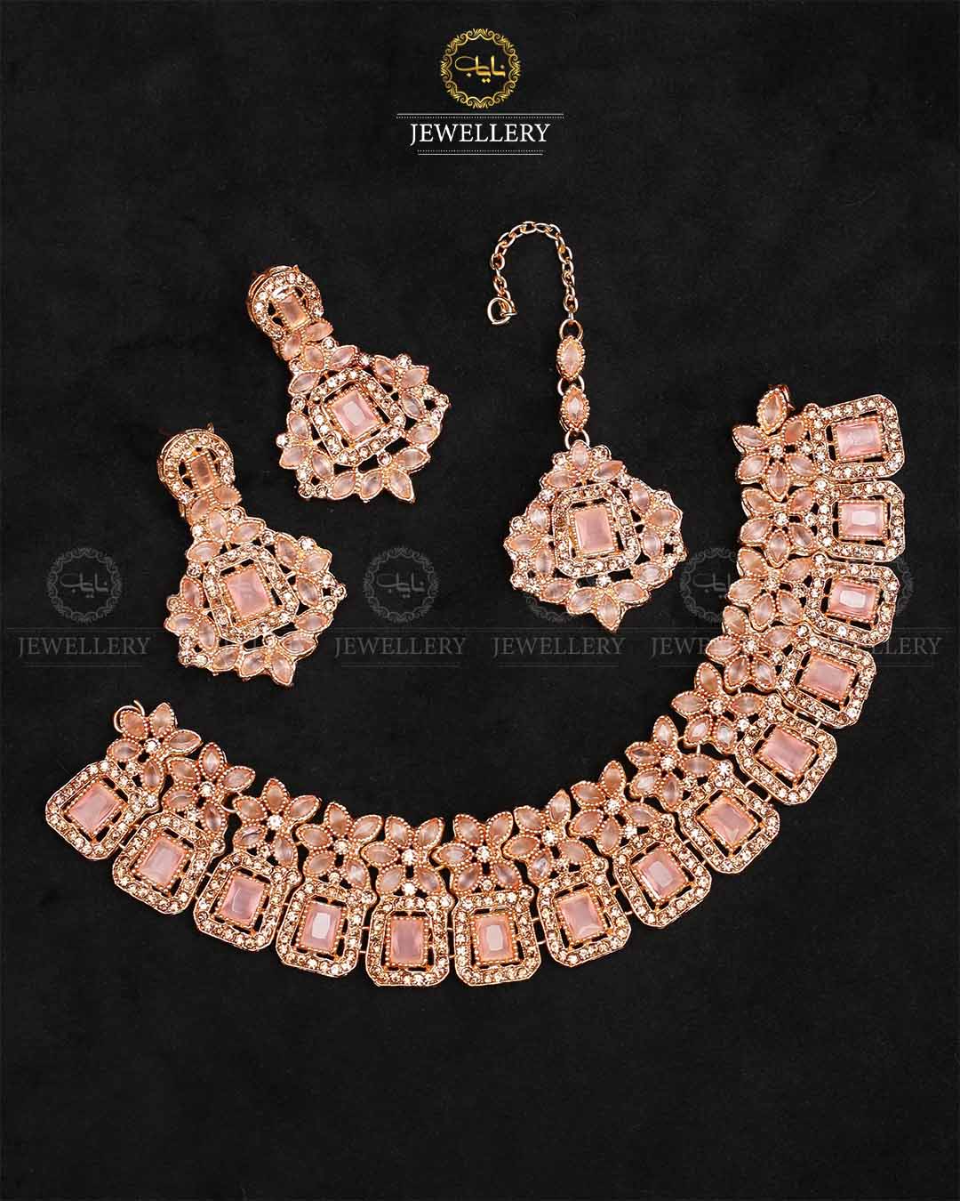 Zarcon Necklace set-2316-Golden Nayab Jewellery