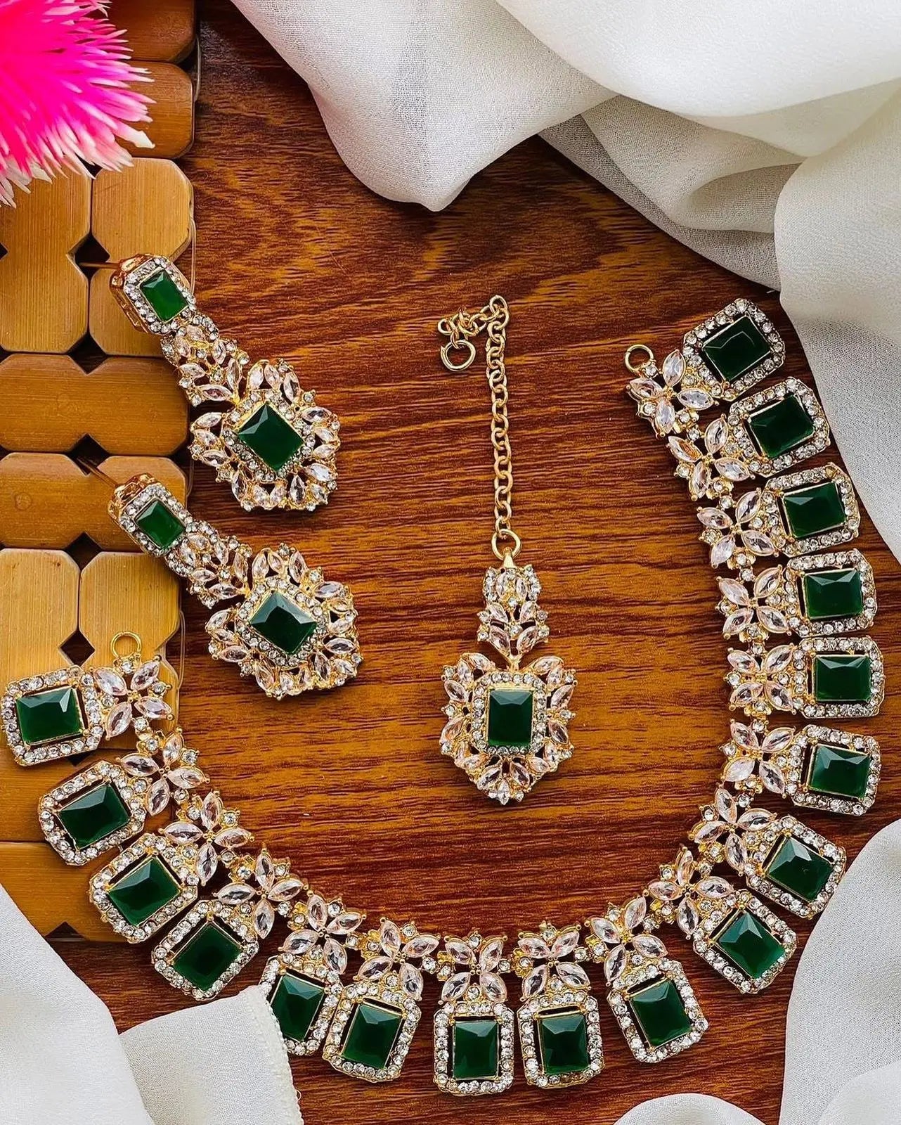 Zarcon Necklace set-2316-Golden Nayab Jewellery