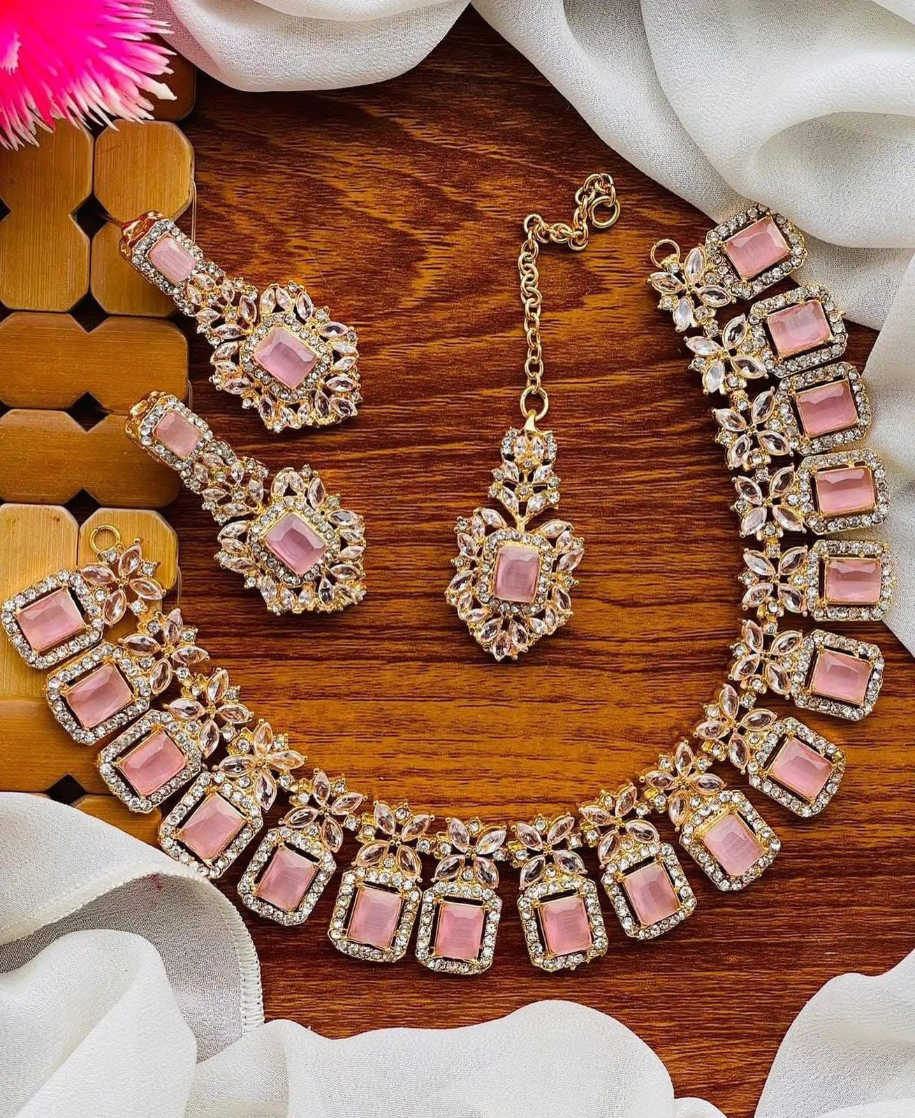 Zarcon Necklace set-2316-Golden Nayab Jewellery