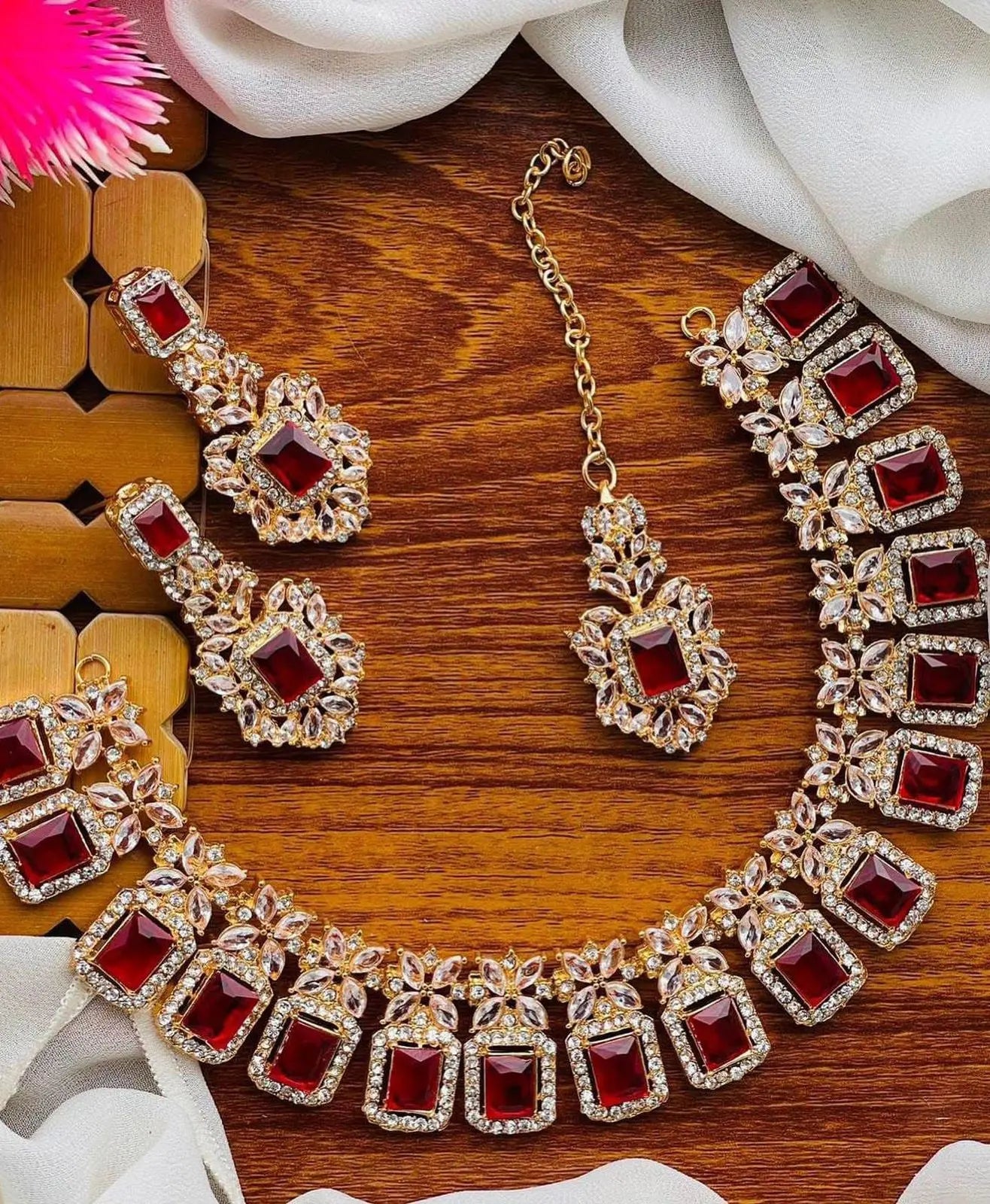 Zarcon Necklace set-2316-Golden Nayab Jewellery