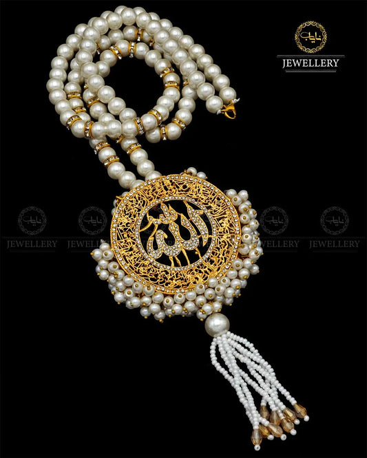 Zarcon calligraphy Ayatulkursi pandent with mala NJ -1732 Nayab Jewellery