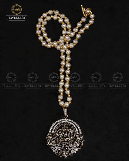 Zirconia Allah Pendant with Mala-2232 Nayab Jewellery