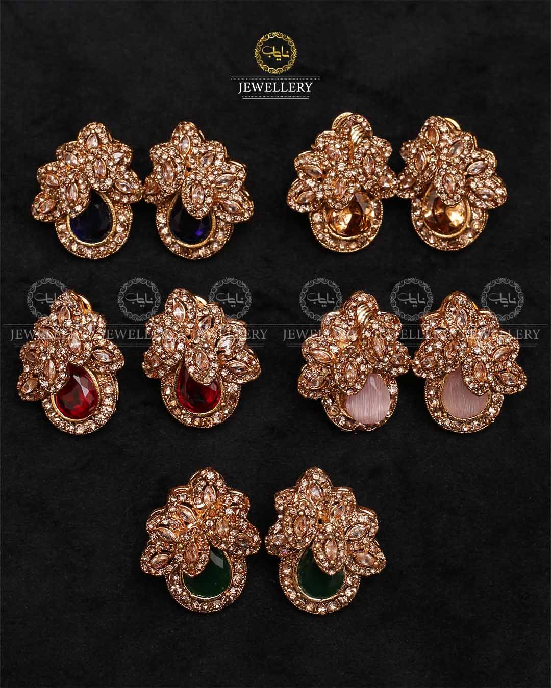 Zirconia Almond Studs -2224 Nayab Jewellery