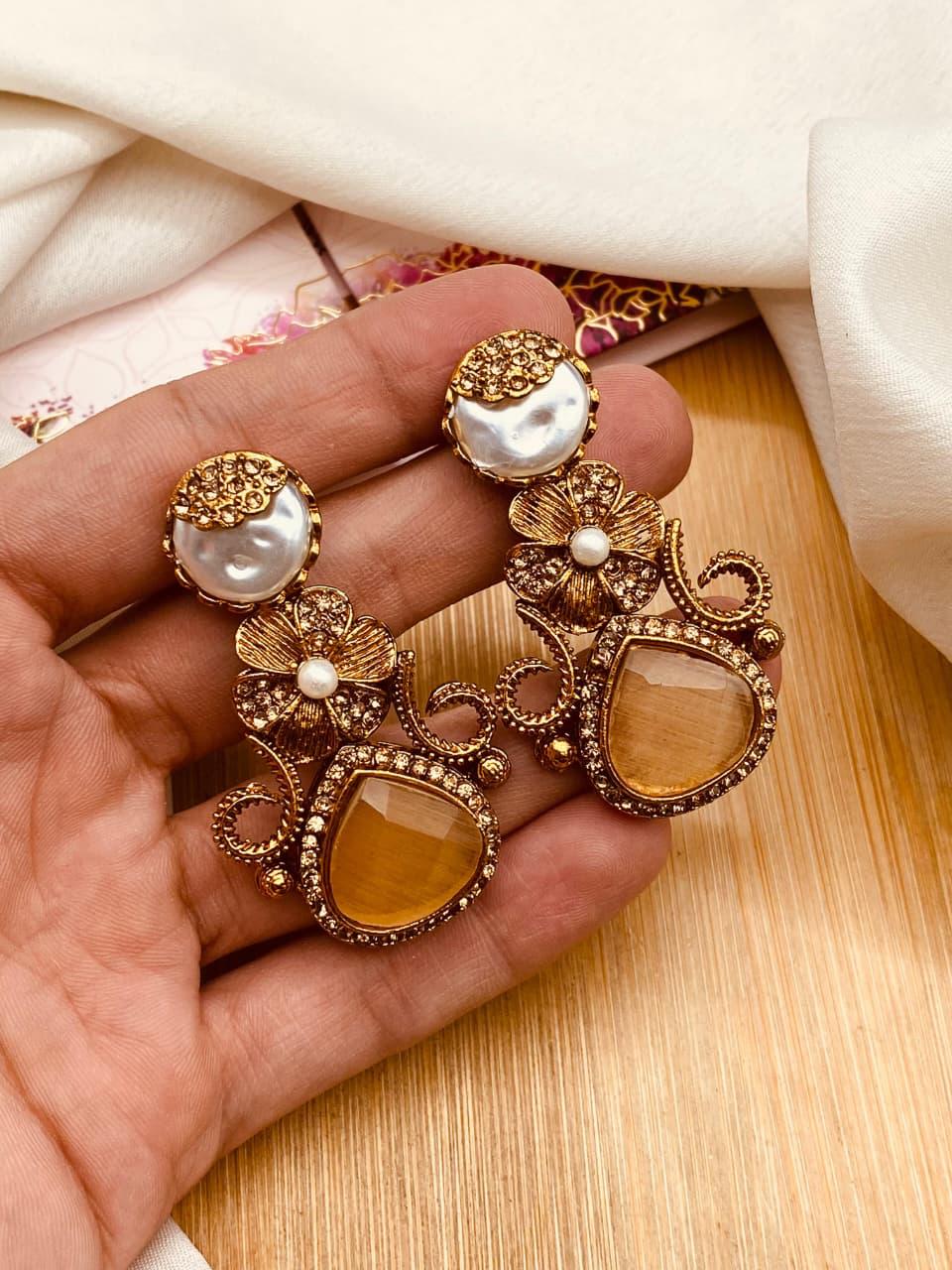 Turkish Dimond Cutt Earrings E-3057