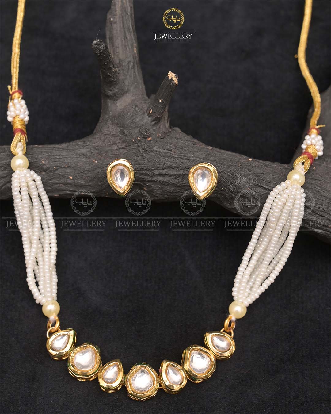 Indian Uncut kundan chokar set (back side meena work)-2426