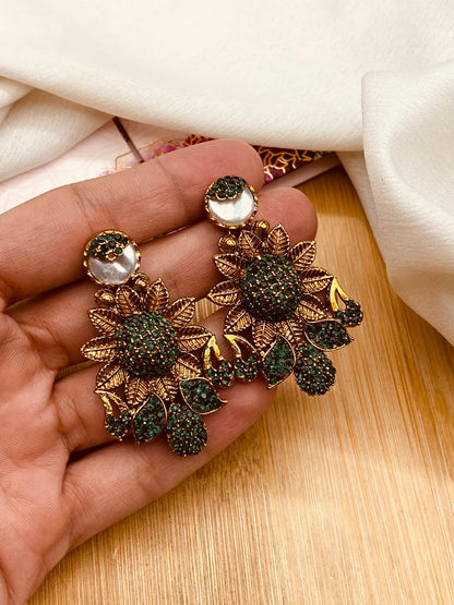 Turkish Sun Flower Earrings E-3055