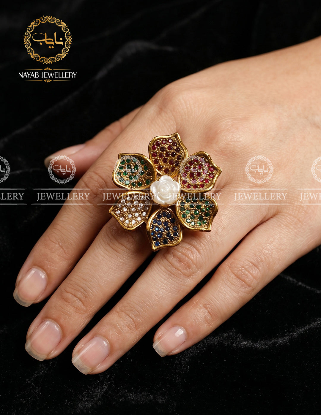 Rose Flower Turkish Adjustable Ring-2938