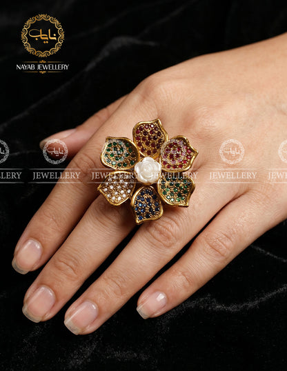 Rose Flower Turkish Adjustable Ring-2938