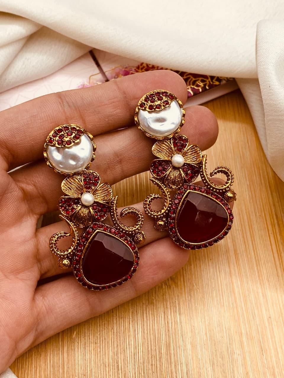 Turkish Dimond Cutt Earrings E-3057