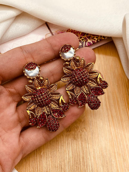 Turkish Sun Flower Earrings E-3055