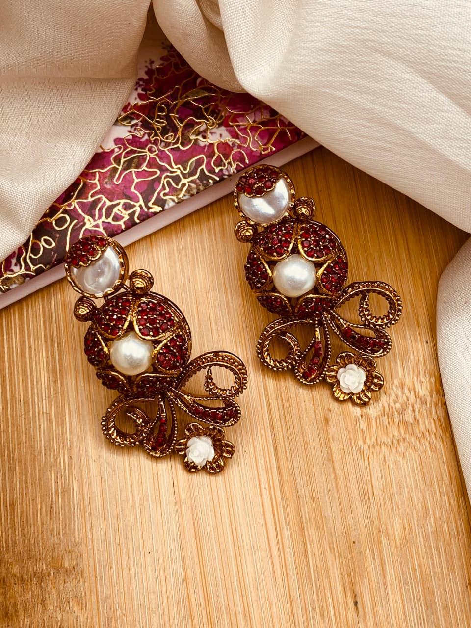 Turkish Mother Pearl Earrings E-3056