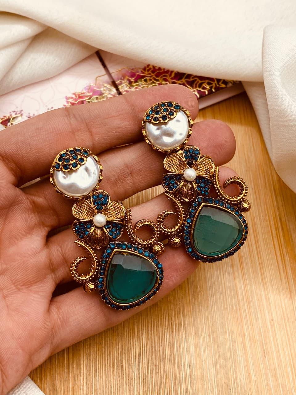 Turkish Dimond Cutt Earrings E-3057