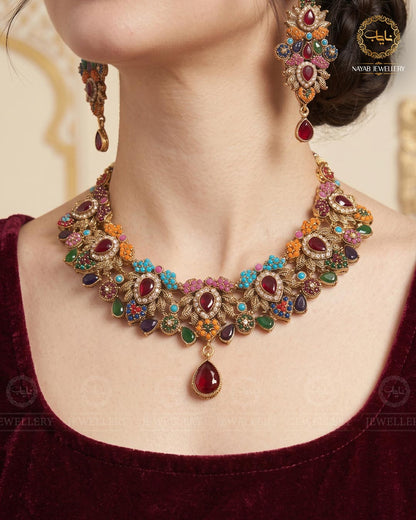Premium quality Noratan Necklace Set NJ-1027-Golden