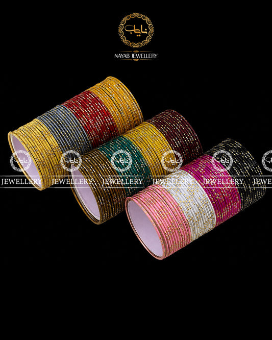 12 Dozen Metallic Bangles set Box BL-5063