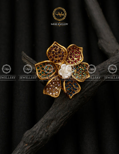Rose Flower Turkish Adjustable Ring-2938