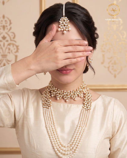 Mughlai Pearl 5 pcs Bridal Necklace set (original) NJ-1005