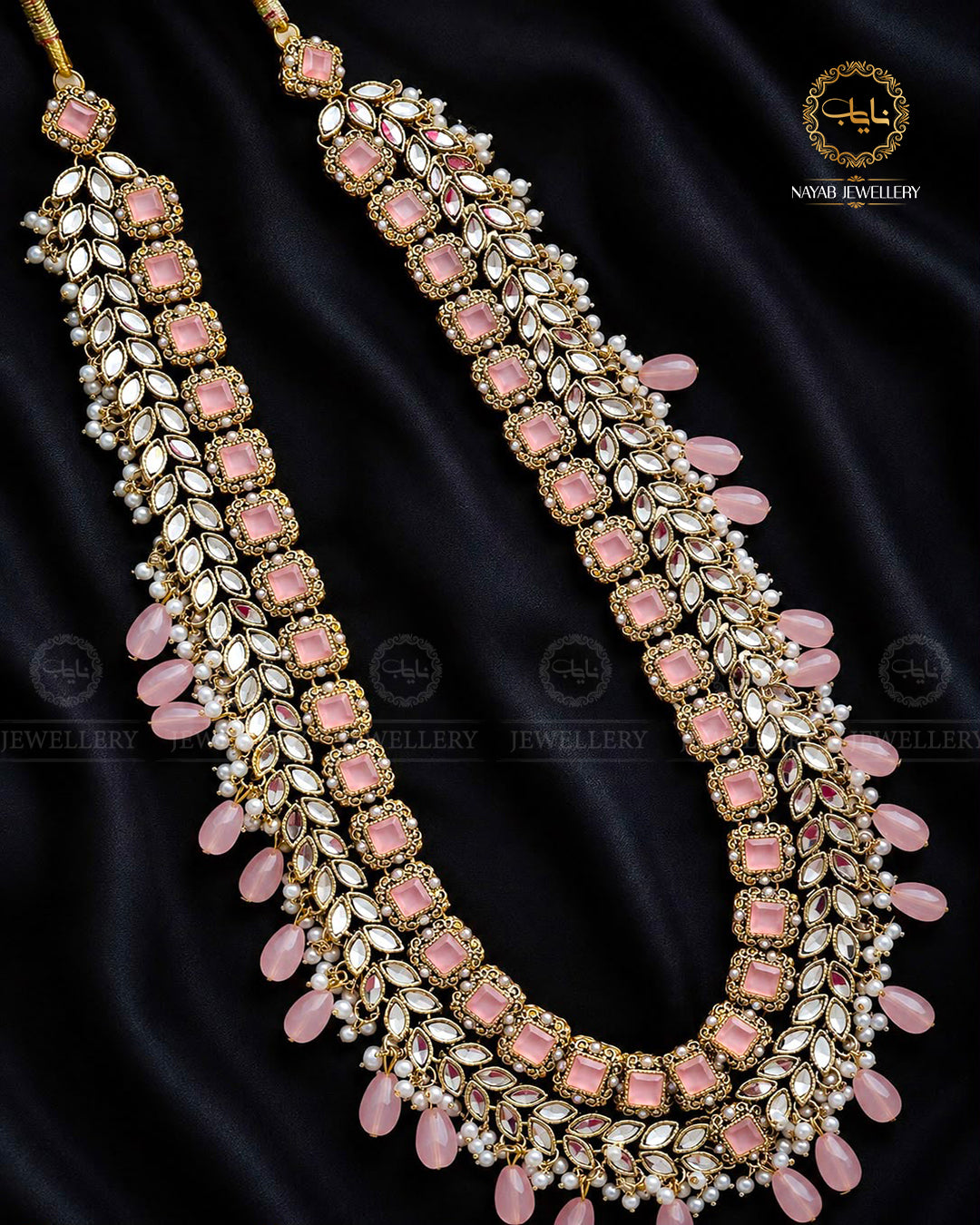 Kundan Long Bridal Mala (without Earrings)-2578-Golden