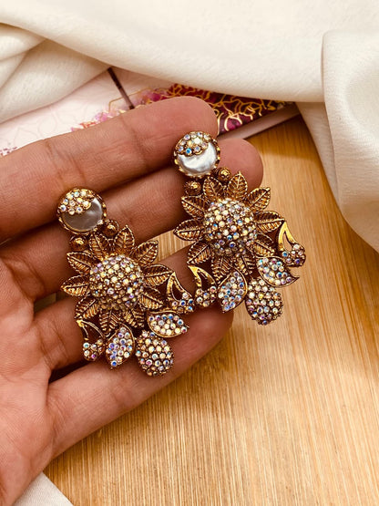 Turkish Sun Flower Earrings E-3055