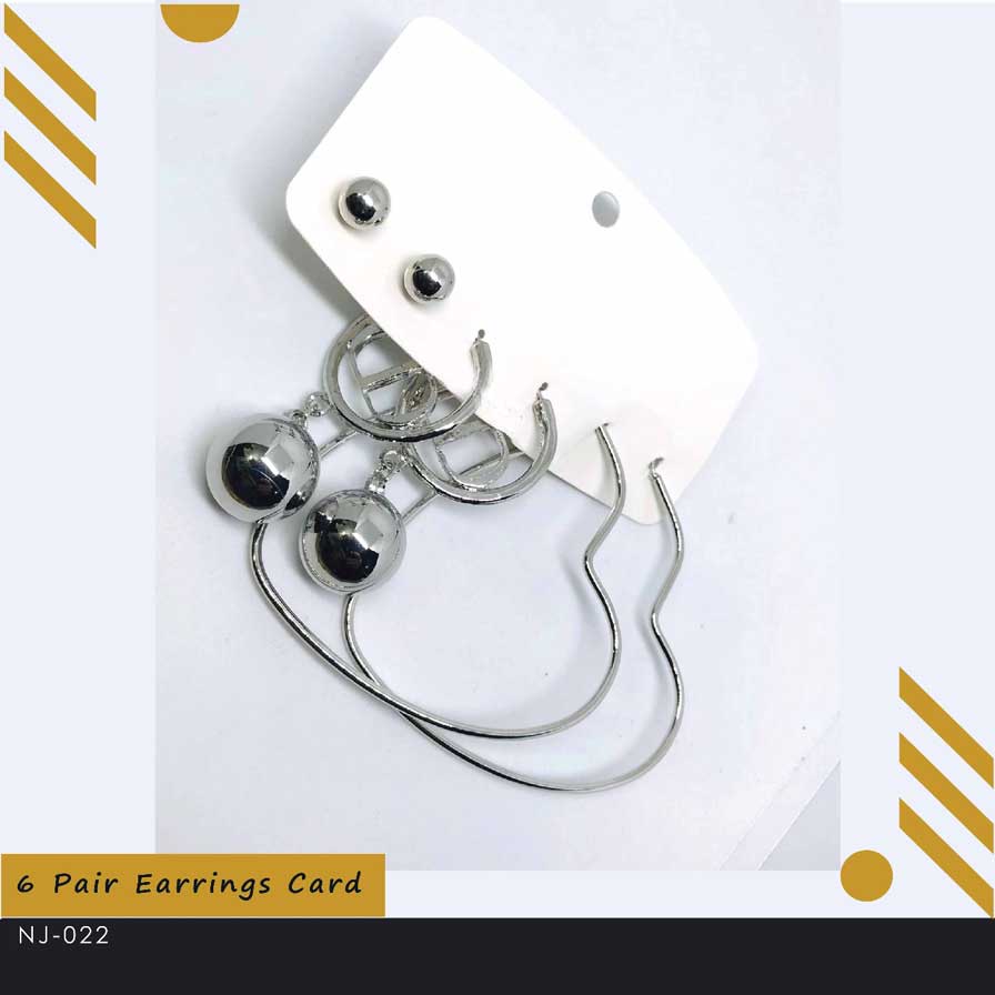  6 Pair Earrings Card