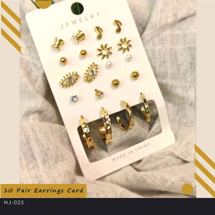 10 Pair Earrings Card