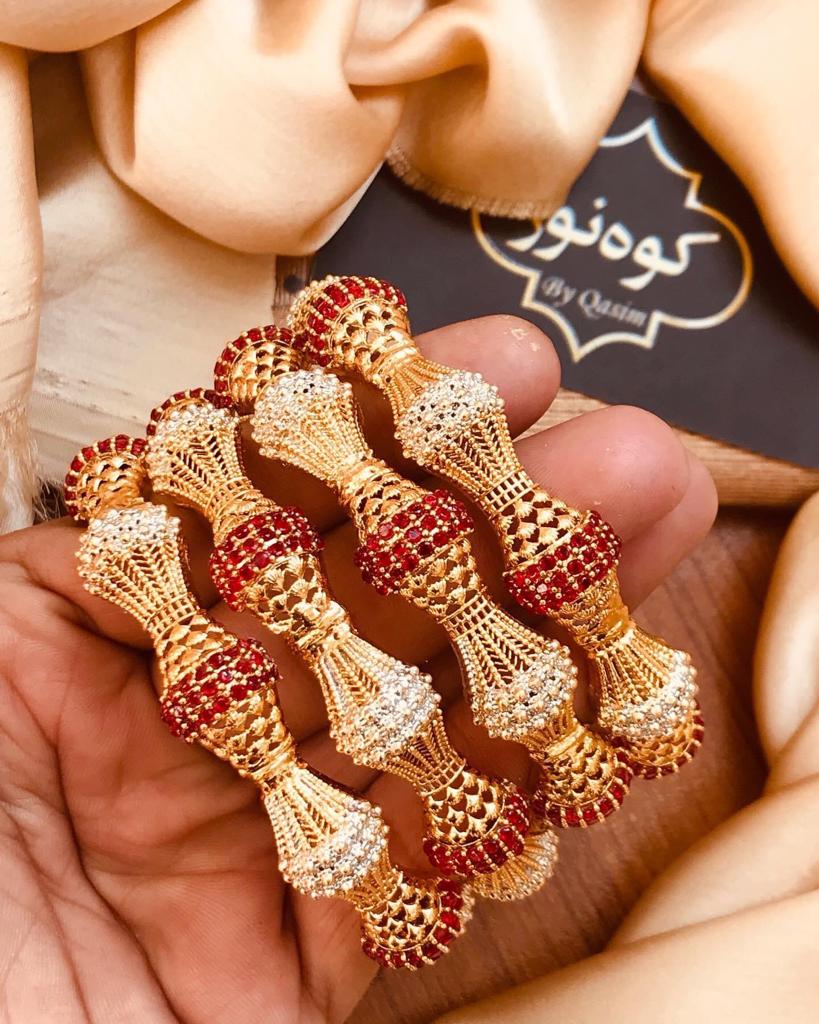 Royal Gold Plated Bangles By Nayab Jewellery